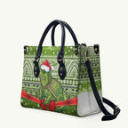 New Zealand Tuatara Christmas Leather Bag Maori Inspired Knitted Patterns