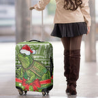 New Zealand Tuatara Christmas Luggage Cover Maori Inspired Knitted Patterns