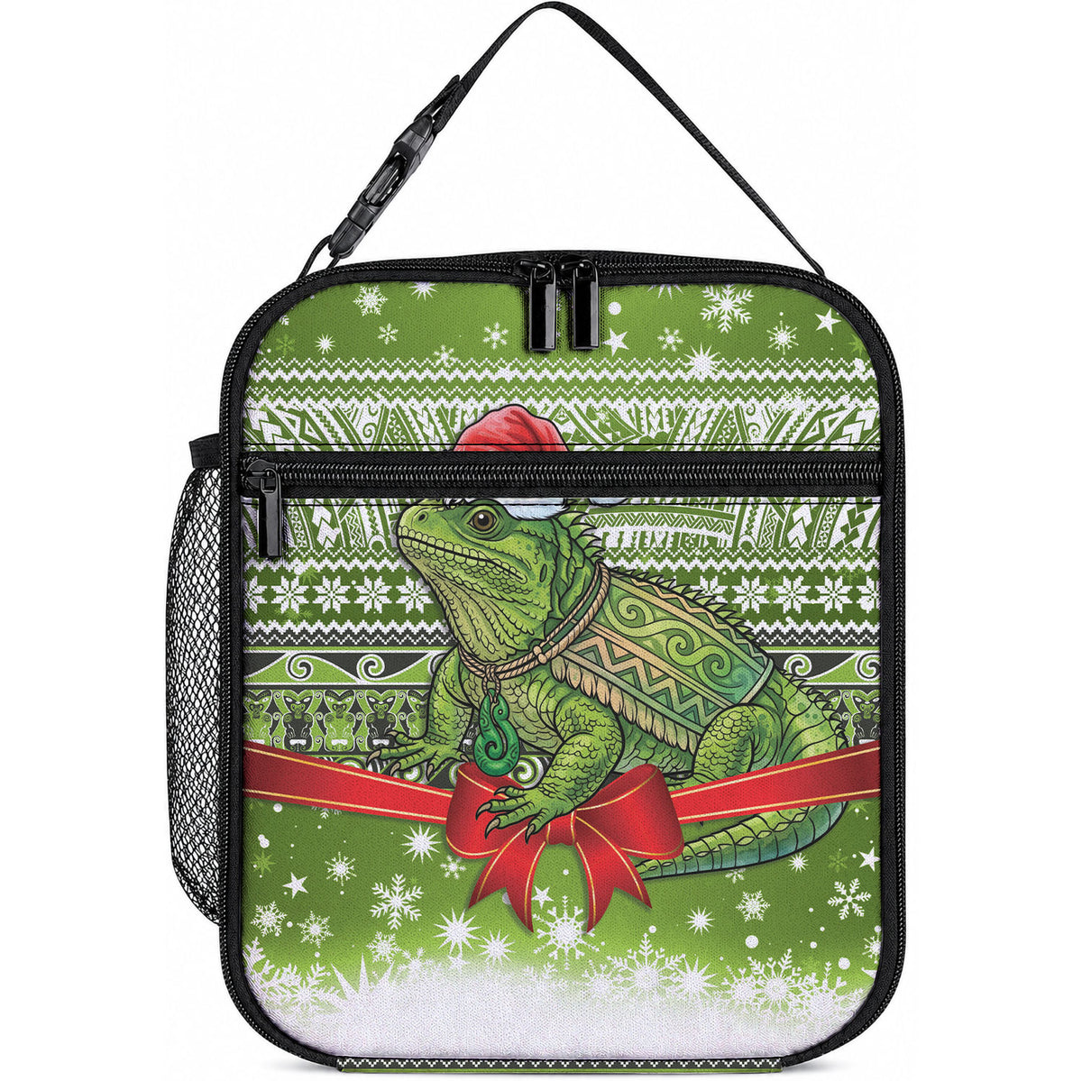 New Zealand Tuatara Christmas Lunch Bag Maori Inspired Knitted Patterns