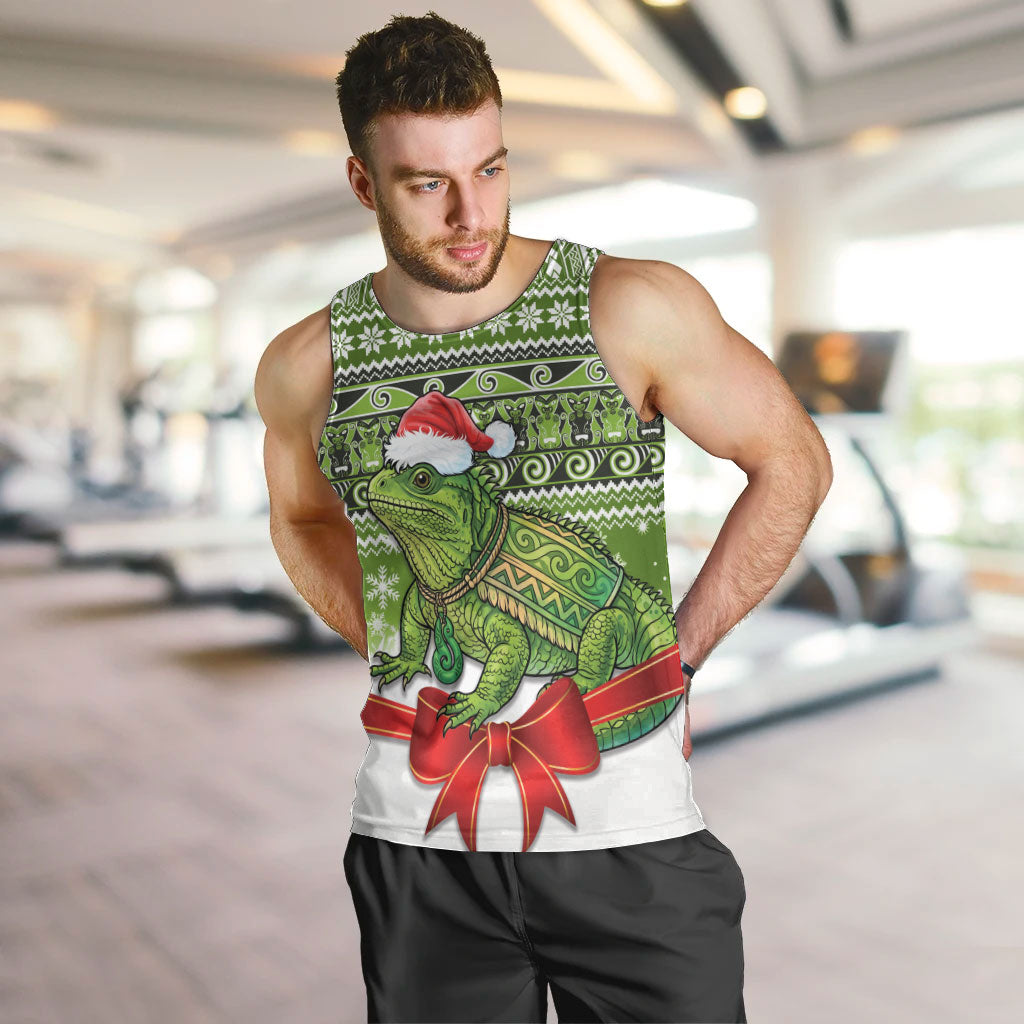New Zealand Tuatara Christmas Men Tank Top Maori Inspired Knitted Patterns