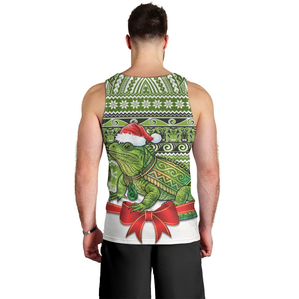New Zealand Tuatara Christmas Men Tank Top Maori Inspired Knitted Patterns
