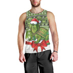 New Zealand Tuatara Christmas Men Tank Top Maori Inspired Knitted Patterns
