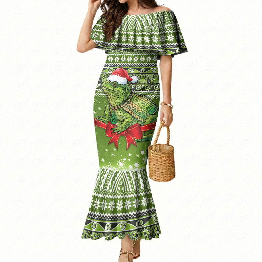 New Zealand Tuatara Christmas Mermaid Dress Maori Inspired Knitted Patterns