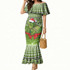 New Zealand Tuatara Christmas Mermaid Dress Maori Inspired Knitted Patterns