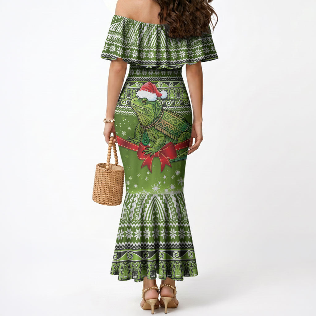 New Zealand Tuatara Christmas Mermaid Dress Maori Inspired Knitted Patterns