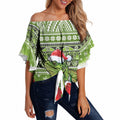 New Zealand Tuatara Christmas Off Shoulder Wrap Waist Top Maori Inspired Knitted Patterns