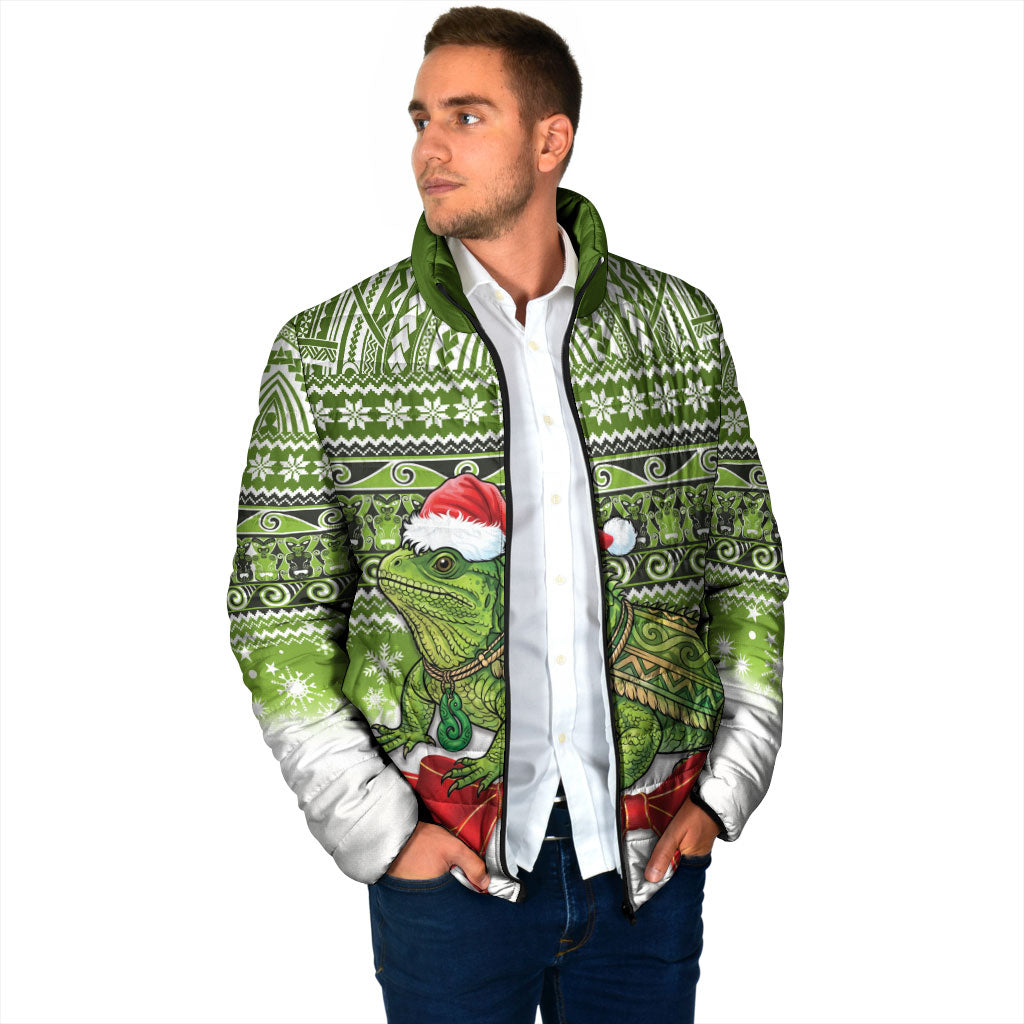 New Zealand Tuatara Christmas Padded Jacket Maori Inspired Knitted Patterns