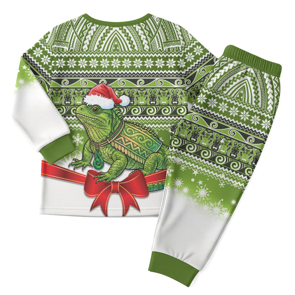 New Zealand Tuatara Christmas Pajama Set Maori Inspired Knitted Patterns