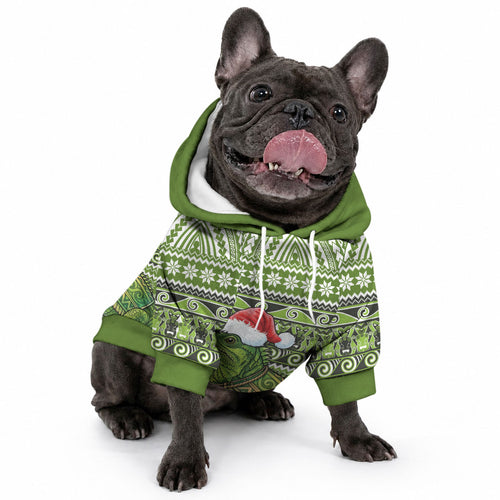 New Zealand Tuatara Christmas Pet Hoodie Maori Inspired Knitted Patterns