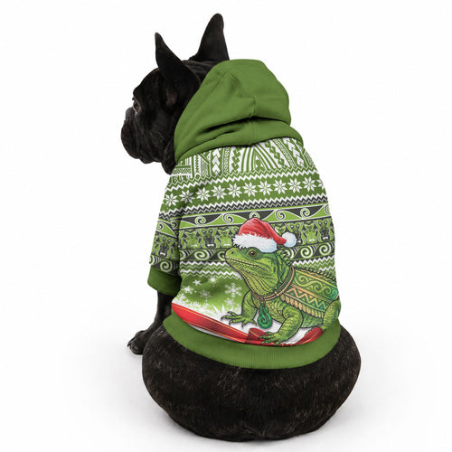 New Zealand Tuatara Christmas Pet Hoodie Maori Inspired Knitted Patterns