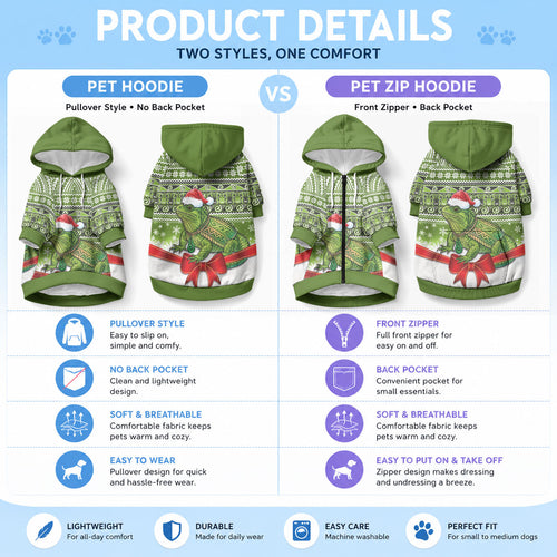 New Zealand Tuatara Christmas Pet Hoodie Maori Inspired Knitted Patterns