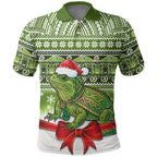New Zealand Tuatara Christmas Polo Shirt Maori Inspired Knitted Patterns