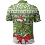 New Zealand Tuatara Christmas Polo Shirt Maori Inspired Knitted Patterns