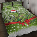 New Zealand Tuatara Christmas Quilt Bed Set Maori Inspired Knitted Patterns