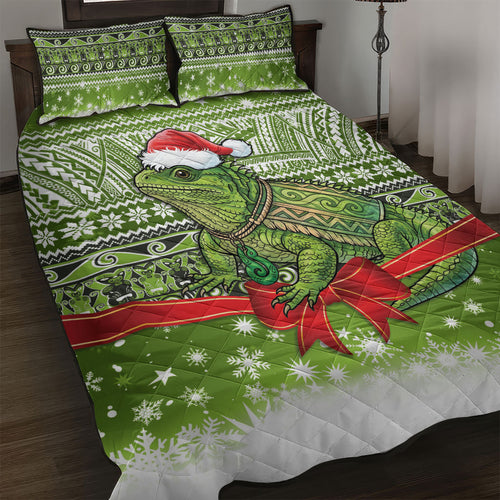 New Zealand Tuatara Christmas Quilt Bed Set Maori Inspired Knitted Patterns