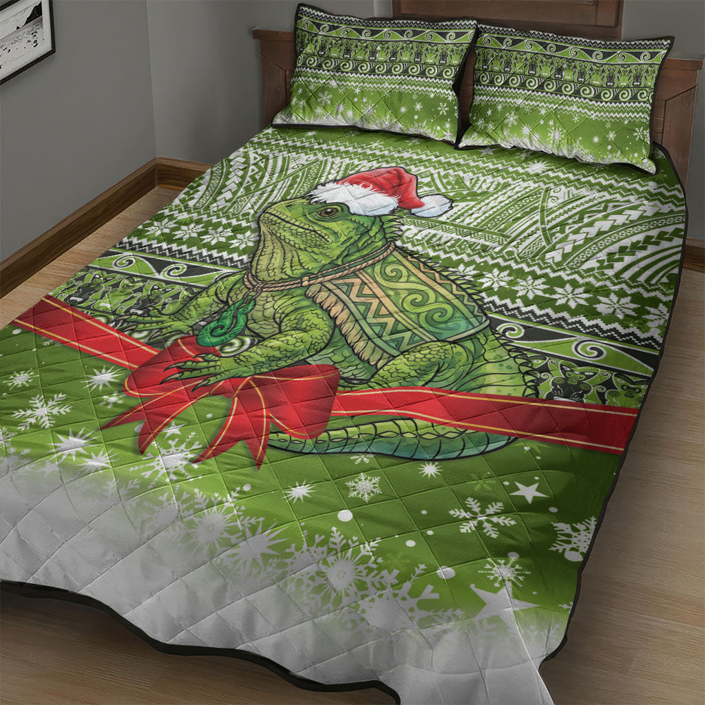 New Zealand Tuatara Christmas Quilt Bed Set Maori Inspired Knitted Patterns