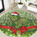 New Zealand Tuatara Christmas Round Carpet Maori Inspired Knitted Patterns