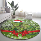New Zealand Tuatara Christmas Round Carpet Maori Inspired Knitted Patterns