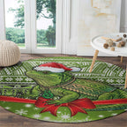 New Zealand Tuatara Christmas Round Carpet Maori Inspired Knitted Patterns