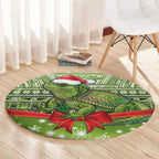 New Zealand Tuatara Christmas Round Carpet Maori Inspired Knitted Patterns