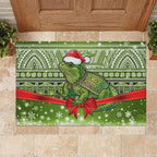 New Zealand Tuatara Christmas Rubber Doormat Maori Inspired Knitted Patterns