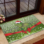 New Zealand Tuatara Christmas Rubber Doormat Maori Inspired Knitted Patterns