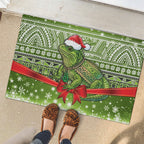New Zealand Tuatara Christmas Rubber Doormat Maori Inspired Knitted Patterns
