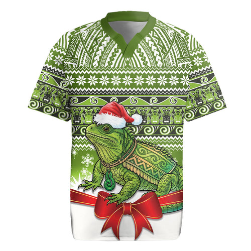 New Zealand Tuatara Christmas Rugby Jersey Maori Inspired Knitted Patterns