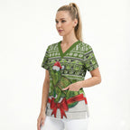 New Zealand Tuatara Christmas Scrub Top Maori Inspired Knitted Patterns