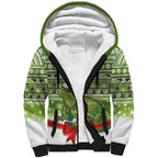 New Zealand Tuatara Christmas Sherpa Hoodie Maori Inspired Knitted Patterns