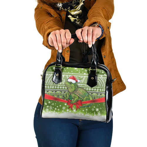 New Zealand Tuatara Christmas Shoulder Handbag Maori Inspired Knitted Patterns