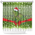 New Zealand Tuatara Christmas Shower Curtain Maori Inspired Knitted Patterns