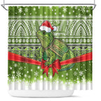 New Zealand Tuatara Christmas Shower Curtain Maori Inspired Knitted Patterns