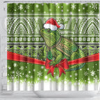 New Zealand Tuatara Christmas Shower Curtain Maori Inspired Knitted Patterns