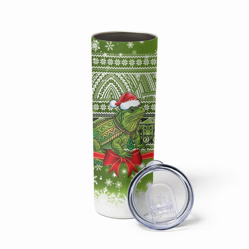 New Zealand Tuatara Christmas Skinny Tumbler Maori Inspired Knitted Patterns