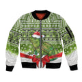New Zealand Tuatara Christmas Sleeve Zip Bomber Jacket Maori Inspired Knitted Patterns