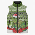 New Zealand Tuatara Christmas Sleeveless Puffer Jacket Maori Inspired Knitted Patterns