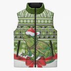 New Zealand Tuatara Christmas Sleeveless Puffer Jacket Maori Inspired Knitted Patterns