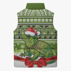 New Zealand Tuatara Christmas Sleeveless Puffer Jacket Maori Inspired Knitted Patterns