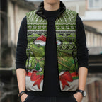 New Zealand Tuatara Christmas Sleeveless Puffer Jacket Maori Inspired Knitted Patterns