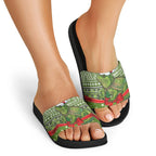 New Zealand Tuatara Christmas Slide Sandals Maori Inspired Knitted Patterns