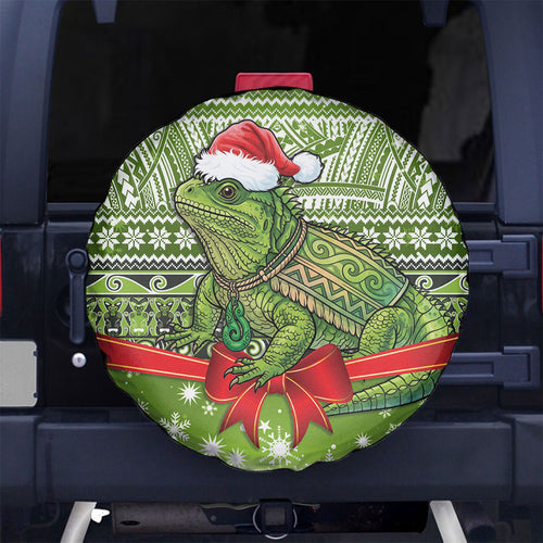 New Zealand Tuatara Christmas Spare Tire Cover Maori Inspired Knitted Patterns
