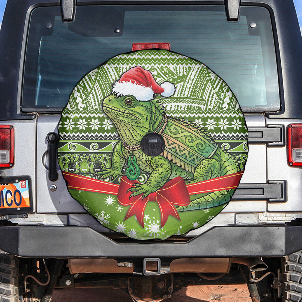 New Zealand Tuatara Christmas Spare Tire Cover Maori Inspired Knitted Patterns