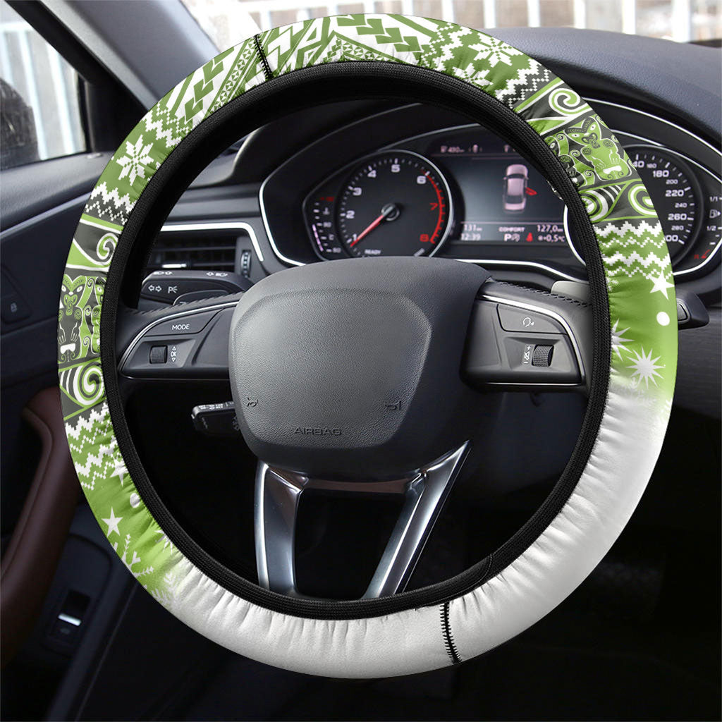 New Zealand Tuatara Christmas Steering Wheel Cover Maori Inspired Knitted Patterns