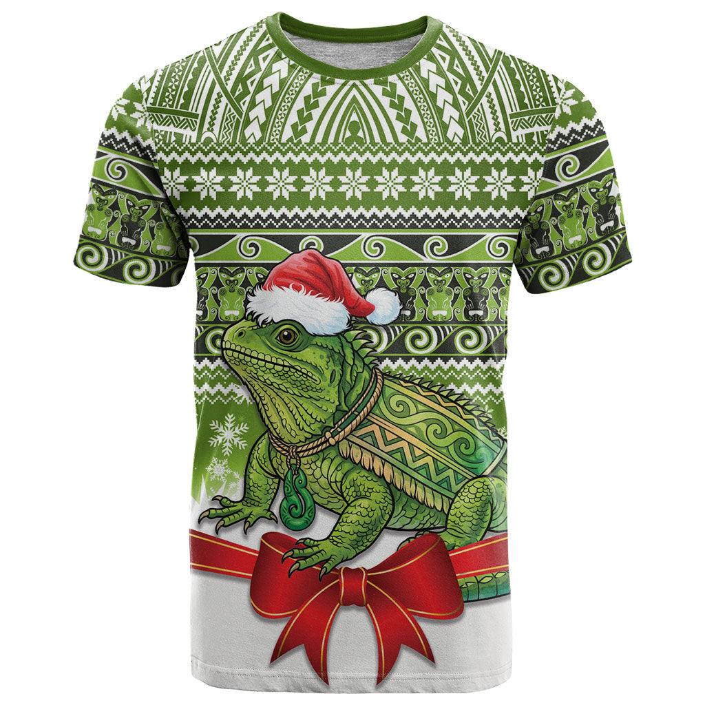 New Zealand Tuatara Christmas T Shirt Maori Inspired Knitted Patterns