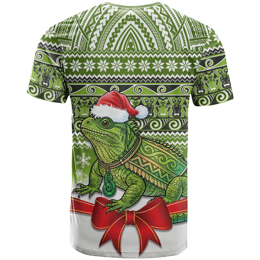 New Zealand Tuatara Christmas T Shirt Maori Inspired Knitted Patterns