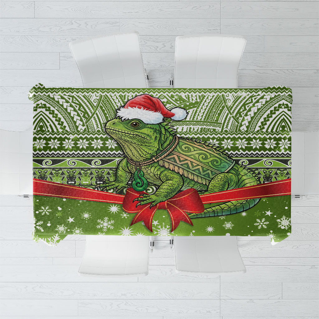 New Zealand Tuatara Christmas Tablecloth Maori Inspired Knitted Patterns