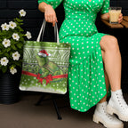 New Zealand Tuatara Christmas Tote Bag Maori Inspired Knitted Patterns