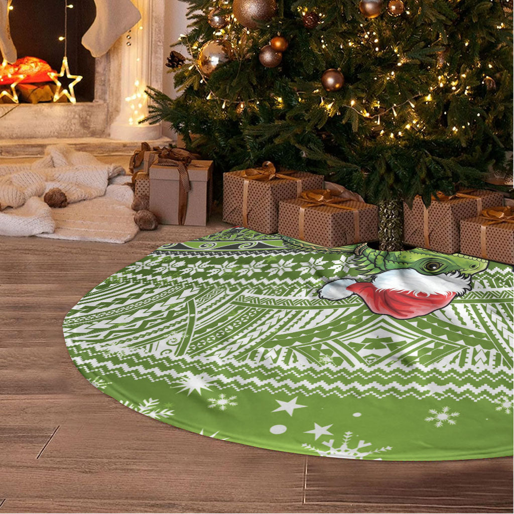 New Zealand Tuatara Christmas Tree Skirt Maori Inspired Knitted Patterns