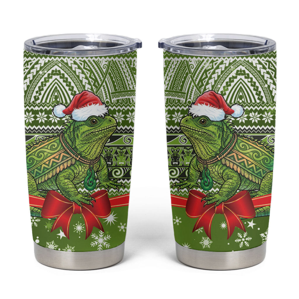 New Zealand Tuatara Christmas Tumbler Cup Maori Inspired Knitted Patterns